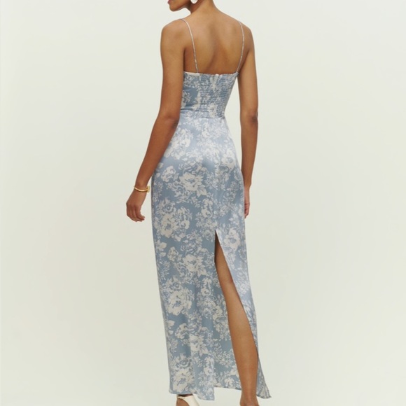 NWT Reformation Frankie Silk Dress Porcelain - Picture 3 of 7